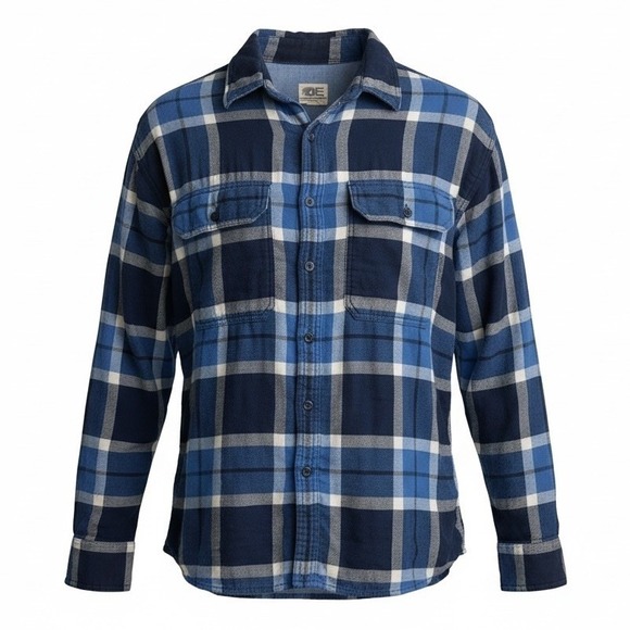 American Eagle Outfitters Other - American Eagle Super Soft Flannel Button Plaid Front Shirt Sz XL Blue White